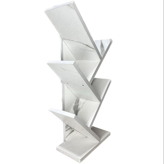 Wooden Tree Bookshelf – Freestanding Book Rack for Home & Office |  V-Shaped Book Holder